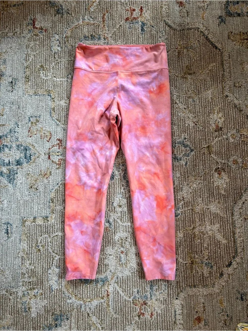 JoyLab Pink & Orange Marble Tie-Dye High-Waist Leggings